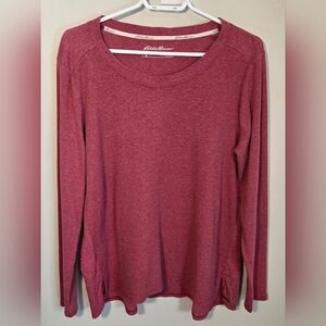 ⭐️Eddie Bauer Maroon Long Sleeve Top Womans Size XL